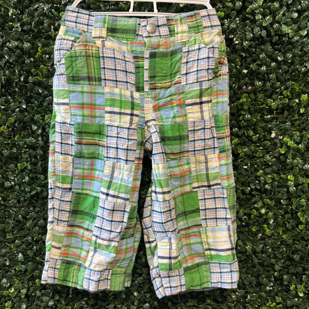 🔥5/$25🔥 GAP 12-18MOS BOY BABY/TODDLER LARGE PLAID PREPPY PANTS